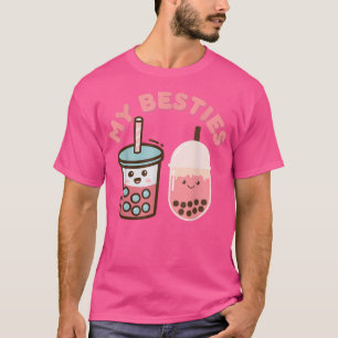 Camiseta Cute Kawaii Bestie Boba Beba Beba Dobra De Chá