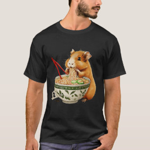 Camiseta Cute Kawaii Capybara Comendo Ramen Noodles Japonês