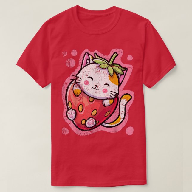 Camiseta Cute Kawaii Cat Pizza Japanese Anime Women or Girl (Frente do Design)