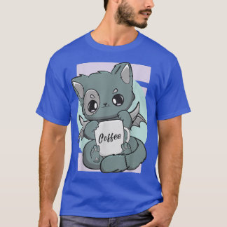 Camiseta Cute Kawaii Cat With Coffee Mug Moka Barista Neko
