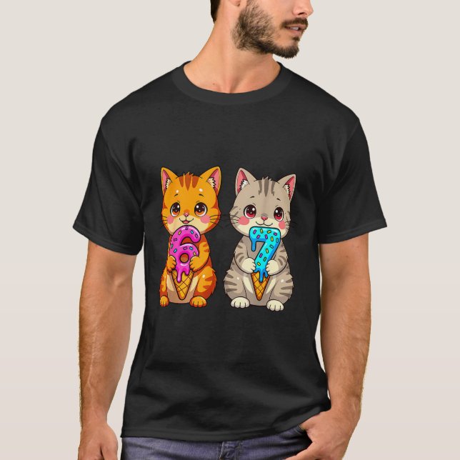 Camiseta Cute Kawaii Cats Neko 67 Drip Meme Funny Six Seven (Frente)