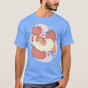 Camiseta Cute Kawaii Design Guiné Brincando Em Strawbe