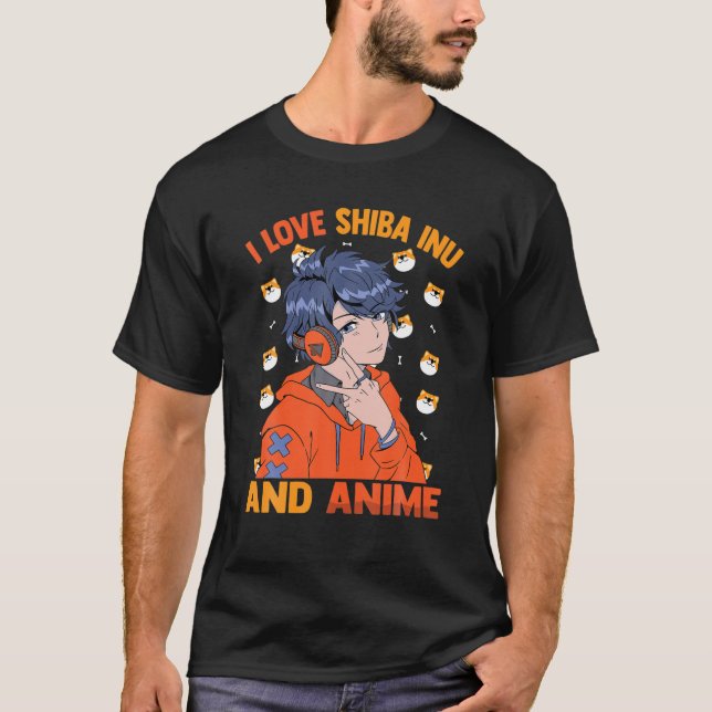 Camiseta Cute Kawaii - Eu Amo Shiba Inu E Anime - Otaku G (Frente)