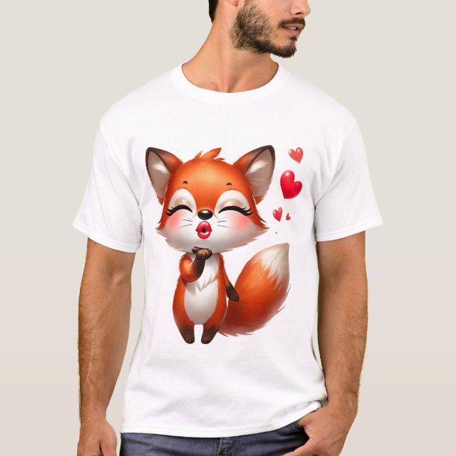 Camiseta Cute Kawaii Fox – Adorable Cartoon Fox (Frente)