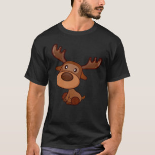 Camiseta Cute Kawaii Moose Veado Funny Alaska Moose