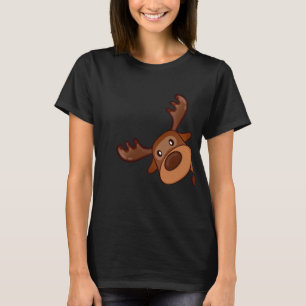 Camiseta Cute Kawaii Moose Veado Funny Alaska Moose