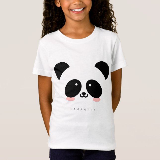 Camiseta Cute Kawaii Panda | Adicione seu nome (Frente)