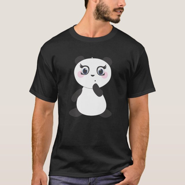 Camiseta Cute Kawaii Panda Girl - Surprise Design Edition (Frente)