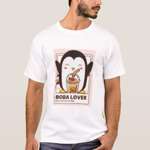 Camiseta Cute Kawaii Penguin Boba Lover