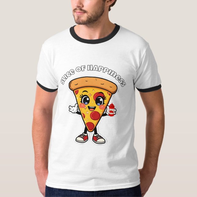 Camiseta Cute Kawaii Pizza T-Shirt  (Frente)