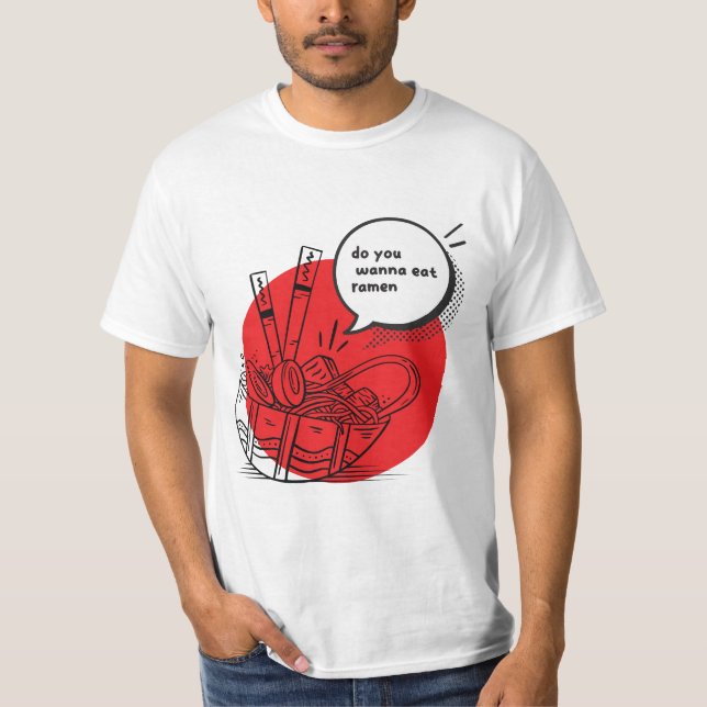 Camiseta Cute Kawaii Ramen - Funny Japanese Food  (Frente)