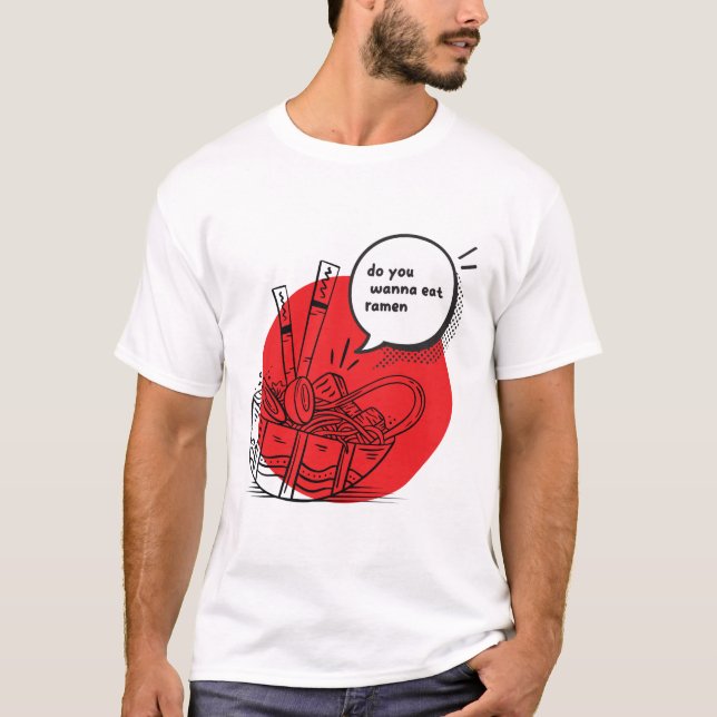 Camiseta Cute Kawaii Ramen - Funny Japanese Food  (Frente)