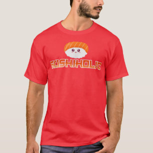 Camiseta Cute Kawaii Sushiholic Engraçado Japonês Sushi Lov