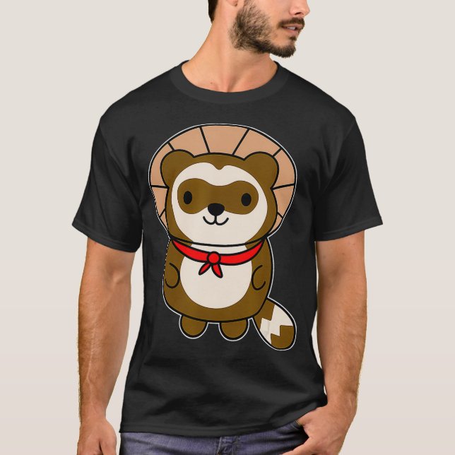 Camiseta Cute Kawaii Tanuki   Japanese Raccoon Dog Gift (Frente)