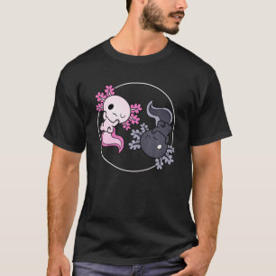 Camiseta Cute Kawaii Ying Yang Axolotl - Ioga Meditação Ze
