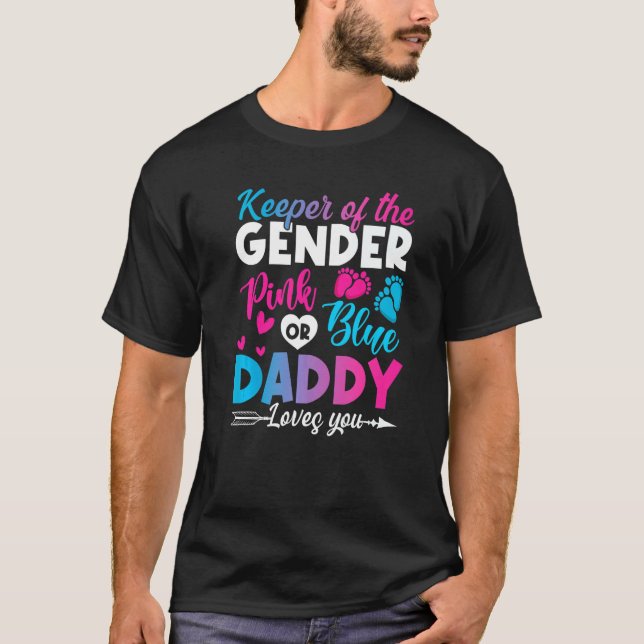 Camiseta Cute Keeper Do Gênero Rosa Ou Pai Azul Adora (Frente)