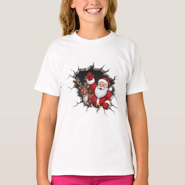 Camiseta Cute Kids Christmas T-Shirt (Frente)