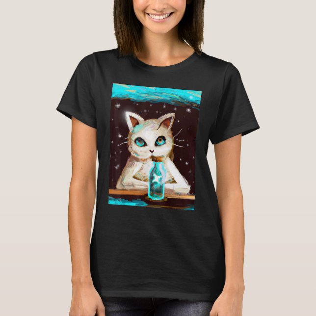 Camiseta Cute kitten in space artwork cat meme (Frente)