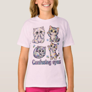 Camiseta Cute Kitten Quartet, Olhos de Gato Amante de Gatos
