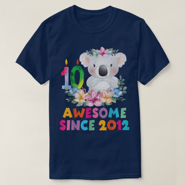Camiseta Cute koala bear 10 years birthday outfit for boys  (Frente do Design)