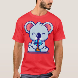 Camiseta Cute Koala Bebe Cartoon de chá Boba