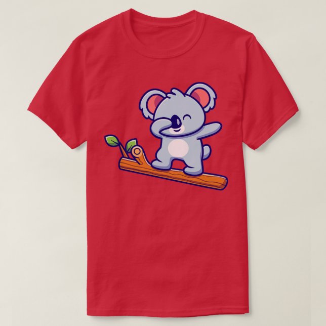 Camiseta Cute Koala Dabbing Na Árvore (Frente do Design)