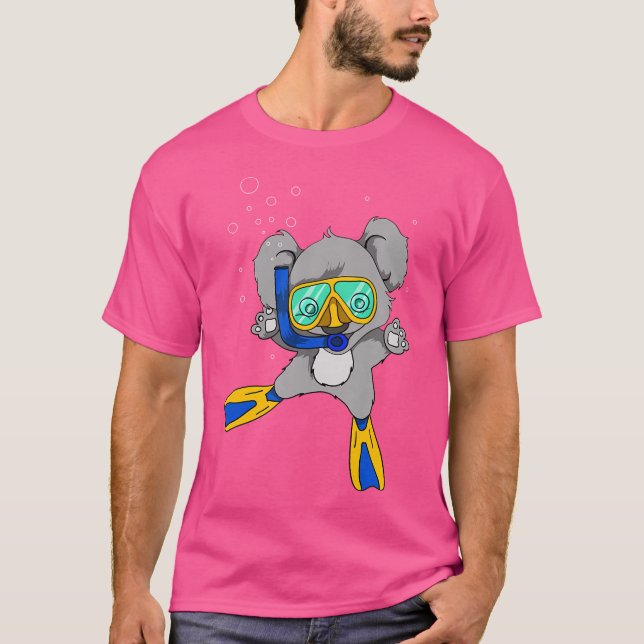 Camiseta Cute Koala Diving Austrália Diver (Frente)