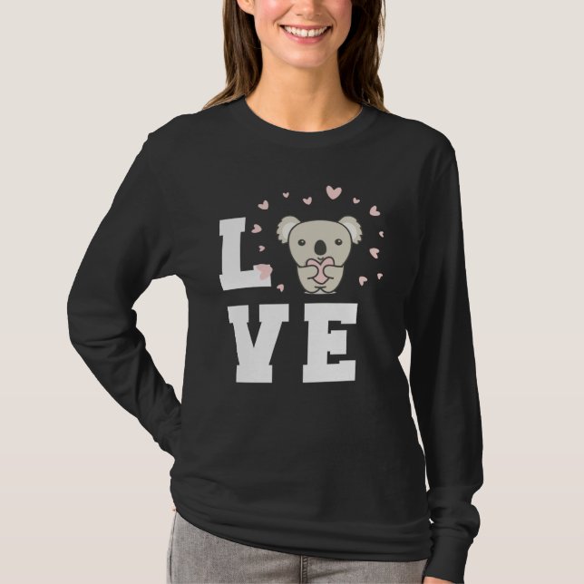 Camiseta Cute Koala Heart Koalas Animal Australia Cute Koal (Frente)