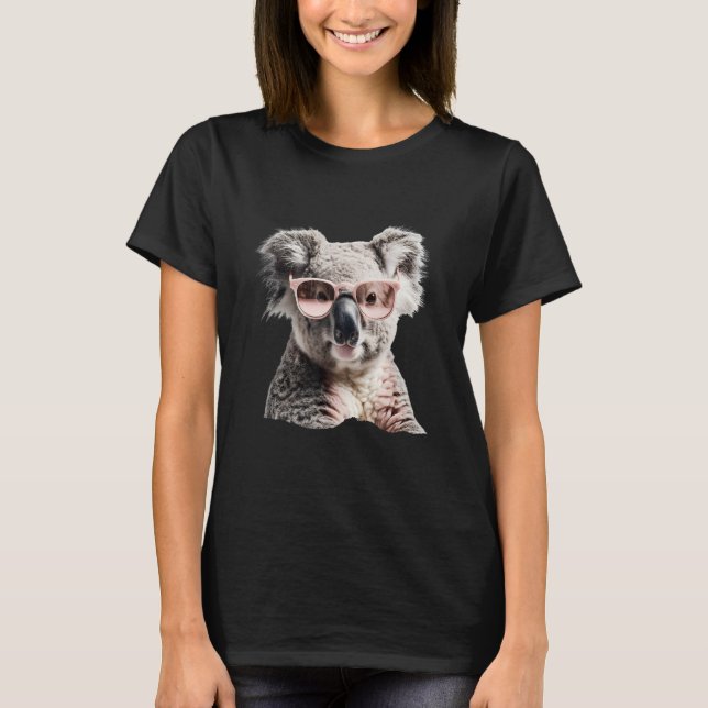 Camiseta Cute koala with pink sunglasses Australia happines (Frente)
