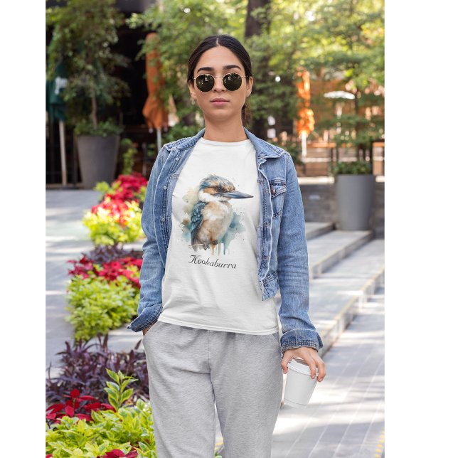 Camiseta Cute Kookaburra em uma filial, personalizado (Criador carregado)