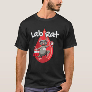 Camiseta Cute Lab Rat Banco de Sangue Tecnólogo Médico Ciên