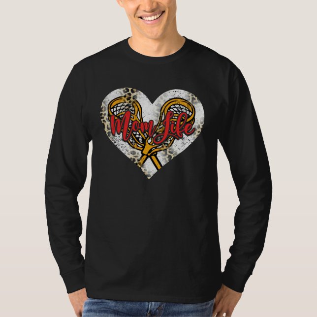 Camiseta Cute Lacrosse Mom Heart Mother's Day Sport Mama Mo (Frente)
