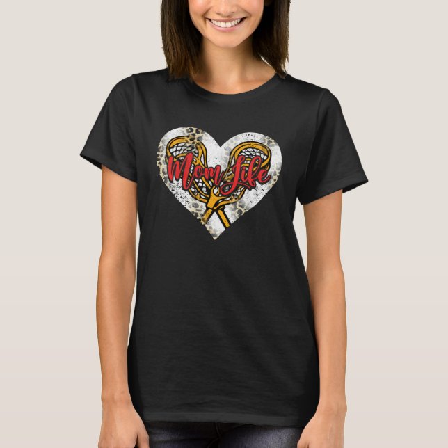 Camiseta Cute Lacrosse Mom Heart Mother's Day Sport Mama Mo (Frente)