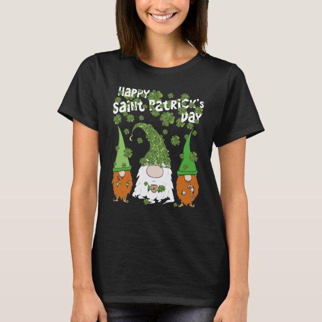 Camiseta Cute Leprechauns Green C Shamrock Happy St Patrick (Frente)