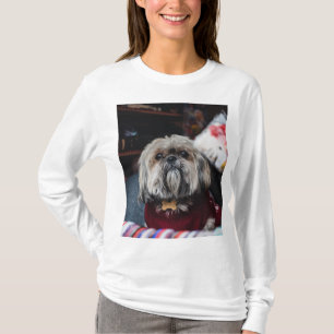 Camiseta Cute lhasa apso cachorrinho no Natal b