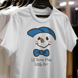 Camiseta Cute Lil Snow Mac Pequeno Irmão Snowman Face