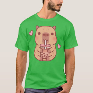 Camiseta Cute Little Capybara ama Chá De Bolha