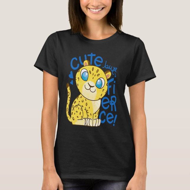 Camiseta Cute Little Leopard Kids   Cute But Fierce Cat (Frente)