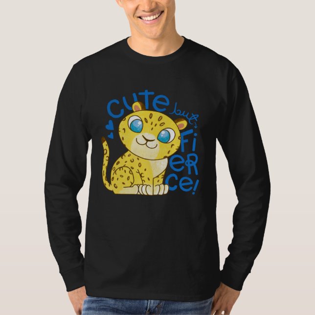 Camiseta Cute Little Leopard Kids   Cute But Fierce Cat (Frente)
