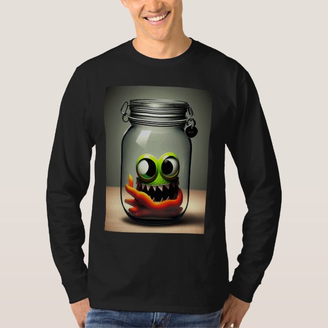 Camiseta cute little monster in a jar Halloween horror funn (Frente)