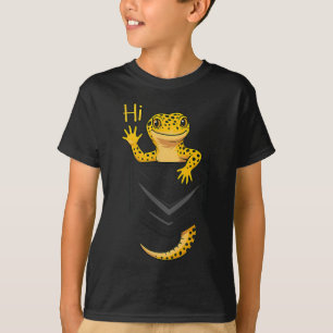 Camiseta Cute Lizard Reptile Gecko Saudação Hi Pocket Gift