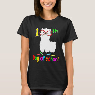 Camiseta Cute Llama 100 Dias De Escola Llama Lover Kids Tea