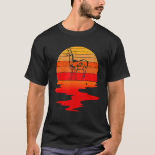 Camiseta Cute Llama 70s Vintage Retro Sunset Pet Animal Lov