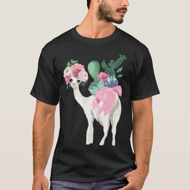 Camiseta Cute Llama Drama Flower Child Pagan Tradition Kids (Frente)