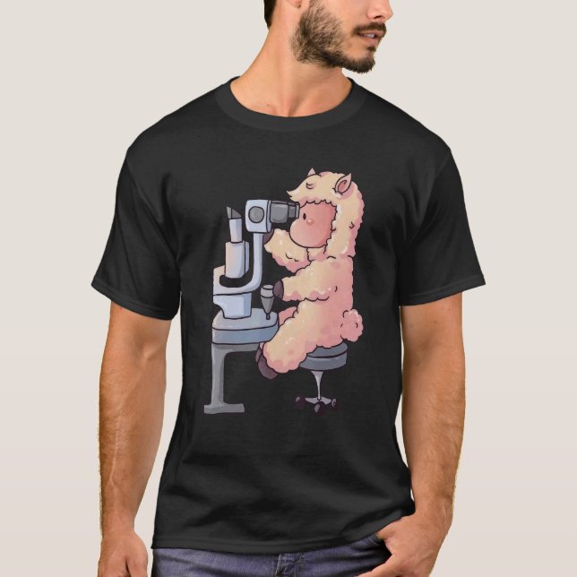 Camiseta Cute Llama Olho Médico Optometrista Óptico Vida Ey (Frente)