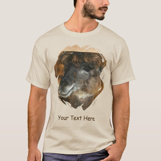 Camiseta Cute Llama Personalized Animal  (Frente)