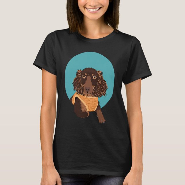Camiseta Cute Long Haired Dachshund (Frente)