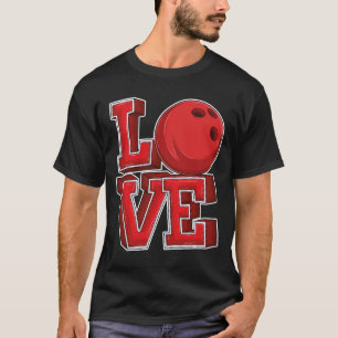 Camiseta Cute Love Boliche Jogadora de Boliche Mulheres Men