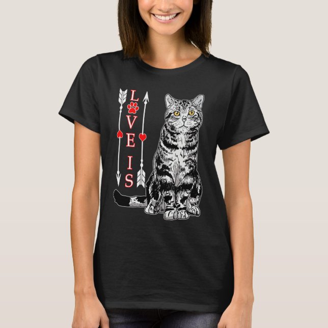 Camiseta Cute Love is American Shorthair For Mom Dad Kids (Frente)