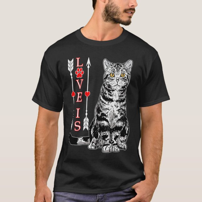 Camiseta Cute Love is American Shorthair For Mom Dad Kids (Frente)